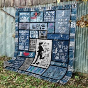 Keep Calm And Run On Quilt Blanket No96  Quilt